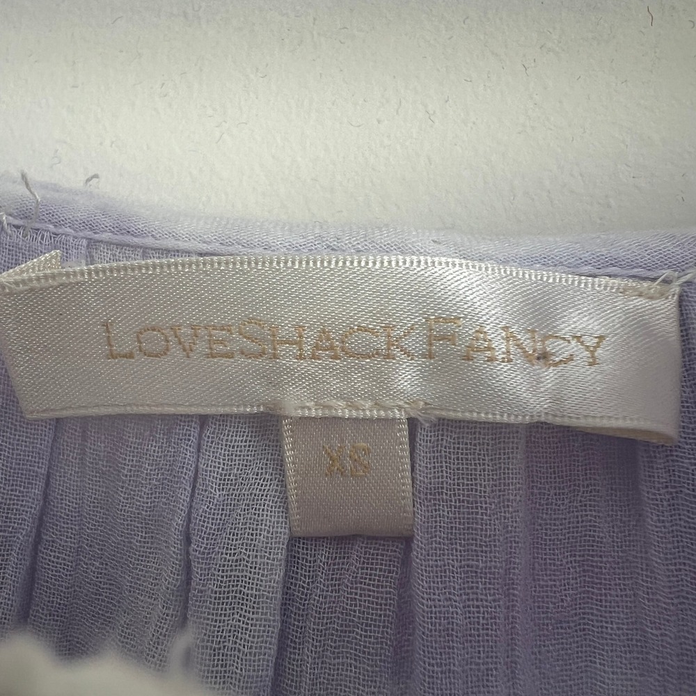 LoveShackFancy Lavender Ruffle Mini Dress - Picture 4 of 10
